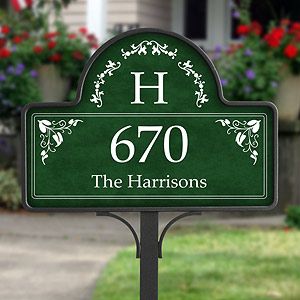 Custom Monogram Personalized Address Yard Stake