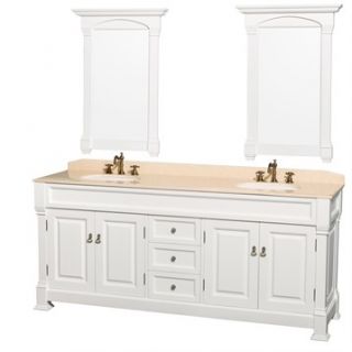 Andover 80 Traditional Bathroom Double Vanity Set by Wyndham Collection   White