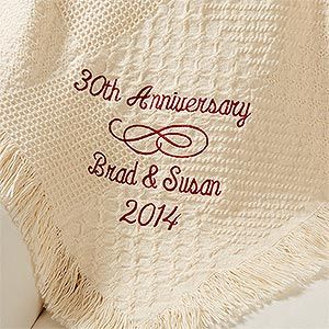 Personalized Wedding Anniversary Afghan   Happy Anniversary