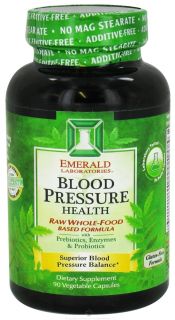 Emerald Labs   Blood Pressure Health Raw Whole Food Based Formula   90 Vegetarian Capsules