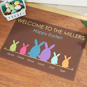 Personalized Easter Family Doormats   Easter Bunnys