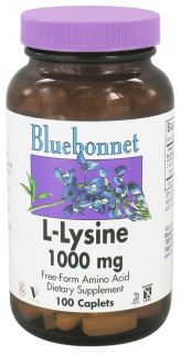Bluebonnet Nutrition   L Lysine Free Form Amino Acid 1000 mg.   100 Vegetarian Caplet(s)