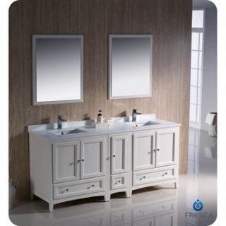 Fresca Oxford 72 Traditional Double Sink Bathroom Vanity with Side Cabinet   An