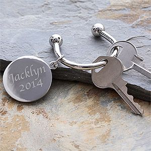 Engraved Silver Key Ring   Silver Plated Life is a Journey