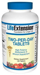 Life Extension   Two Per Day High Potency Multivitamin & Mineral   120 Vegetarian Tablets