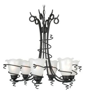 Empire 6 Light Chandeliers in Distressed Iron 4446 54