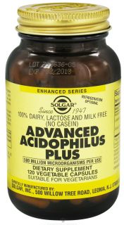 Solgar   Advanced Acidophilus Plus   120 Vegetarian Capsules