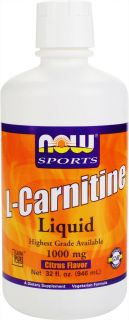 NOW Foods   L Carnitine Liquid Citrus Flavor 1000 mg.   32 oz.