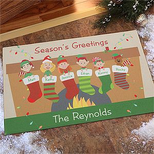 Personalized Holiday Doormats   Family Christmas Stockings