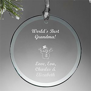 Personalized Glass Christmas Ornaments   Round   Create Your Own