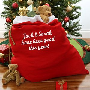 Personalized Santa Claus Red Toy Sack