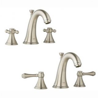 Grohe Geneva Low Spout Lavatory Wideset   Infinity Brushed Nickel