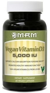 MRM   Vegan Vitamin D3 5000 IU   60 Vegetarian Capsules