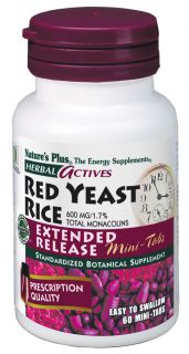 Natures Plus   Herbal Actives Extended Release Red Yeast Rice Mini Tabs 600 mg.   60 Tablets