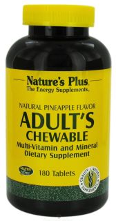 Natures Plus   Adults Chewable Multi Vitamin & Mineral Natural Pineapple Flavor   180 Chewable Tablets