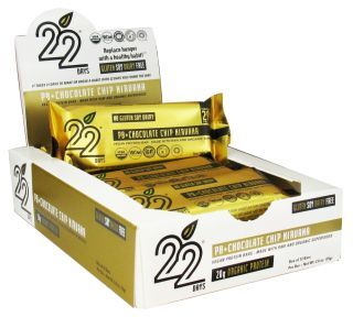 22 Days Nutrition   Vegan Protein Bar PB + Chocolate Chip Nirvana   2.6 oz.