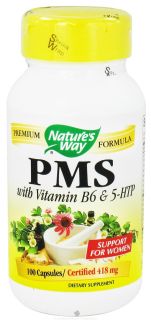 Natures Way   PMS Vitamin B6 & 5 HTP 418 mg.   100 Capsules