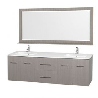 Centra 72 Double Bathroom Vanity Set by Wyndham Collection   Gray Oak