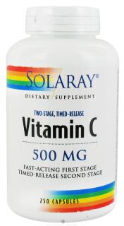 Solaray   Vitamin C Two Stage Timed Release 500 mg.   250 Capsules
