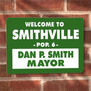 Personalized Welcome Street Sign   Mayor Design