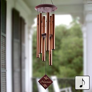 Personalized Wind Chimes   Engraved Family Name
