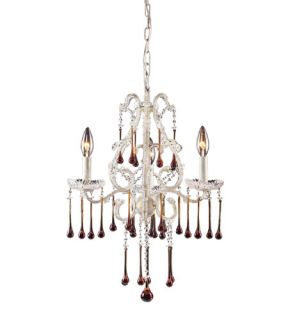 Opulence 3 Light Chandeliers in Antique White 4001/3AMB
