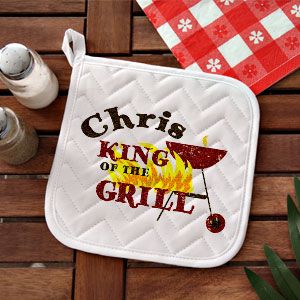 Personalized BBQ Grill Potholders   King Of The Grill