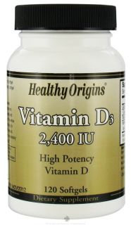 Healthy Origins   Vitamin D3 2400 IU   120 Softgels