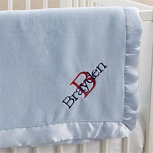 Personalized Blue Baby Boy Blankets   All About Me