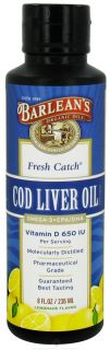Barleans   Fresh Catch Cod Liver Oil Omega 3 EPA/DHA Lemonade Flavor   8 oz.