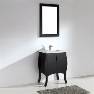 Madeli Sorrento 27 Bathroom Vanity with Quartzstone Top   Espresso