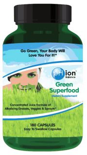 pHion Balance   Green Superfood Concentrated Juice Formula   180 Capsules