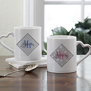 Personalized Coffee Mug Set   Mr and Mrs Collection