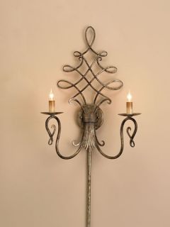 Regiment 2 Light Wall Sconces in Antique Silver 5006