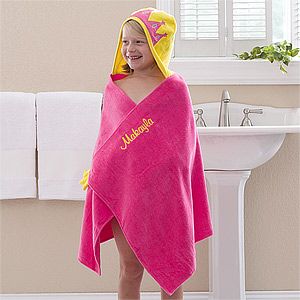 Personalized Girls Hooded Bath Towel   Princess
