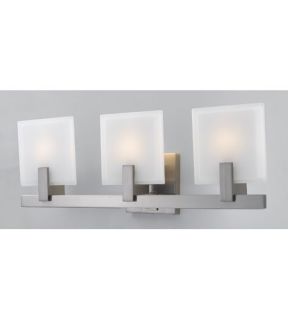 Halstad 3 Light Bathroom Vanity Lights in Brushed Steel VS14503 BS