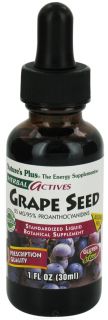 Natures Plus   Herbal Actives Grape Seed Liquid Suspension 25 mg.   1 oz.