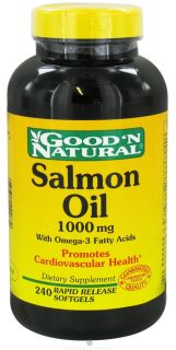 Good N Natural   Salmon Oil with Omega 3 Fatty Acids 1000 mg.   240 Softgels