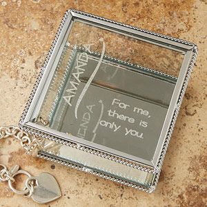 Personalized Glass Jewelry Box   There Is Only You