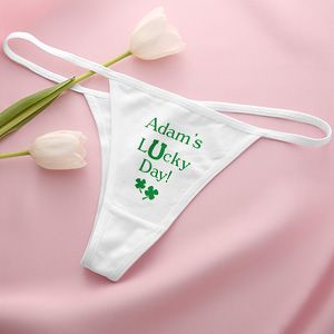 St Patricks Day Personalized Shamrock Thong Underwear