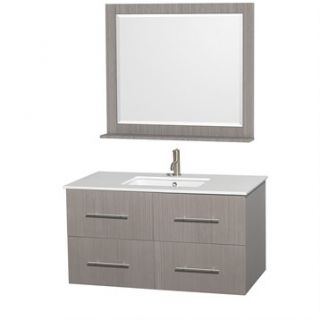 Centra 42 Single Bathroom Vanity Set by Wyndham Collection   Gray Oak