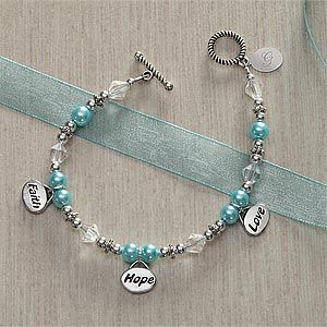 Personalized Charm Bracelets   Faith, Hope, Love
