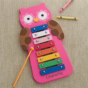 Personalized Kids Xylophone   Pink Owl