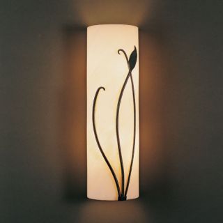 Forged Leaf and Stem Acrylic Wall Sconce
