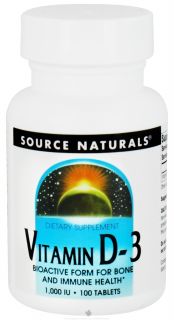 Source Naturals   Vitamin D 3 1000 IU   100 Tablets