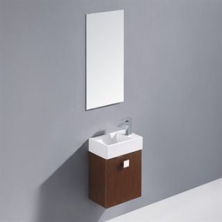 Vigo 16 inch Marina Single Bathroom Vanity with Mirror   Wenge