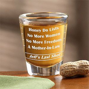 Personalized Bachelor Party Gifts   Personalized Shot Glass for Grooms