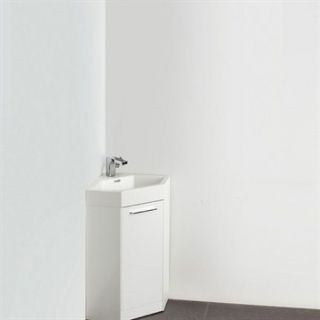 Fresca Coda 18 White Modern Corner Bathroom Vanity
