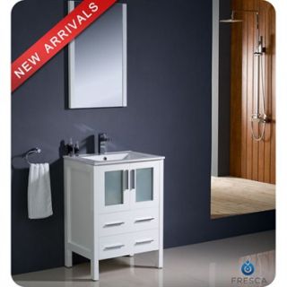 Fresca Torino 24 White Modern Bathroom Vanity with Integrated Sink