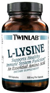 Twinlab   L Lysine 500 mg.   100 Capsules